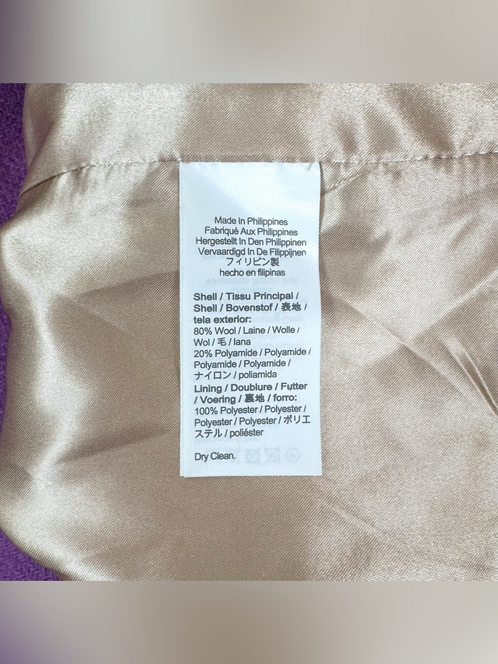 J. Crew Cocoon Coat Italian Stadium Cloth Wool Blend Wisteria Purple Size 14 - Picture 8 of 9